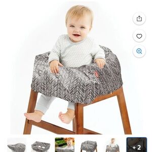 Gray Chevron High Chair Cover/shopping Cart Cover